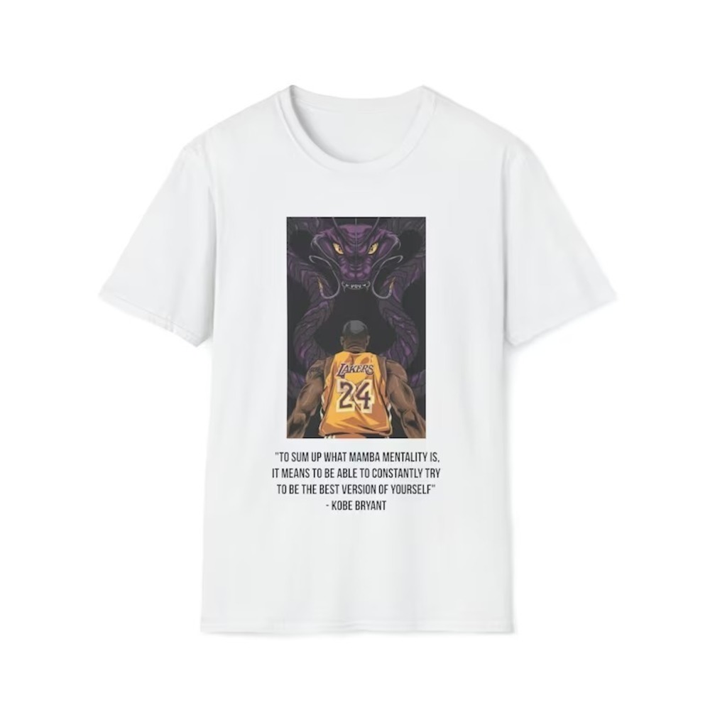 T-Shirt Kobe Bryant Image And Quote - Black Mamba Mentality Tshirt